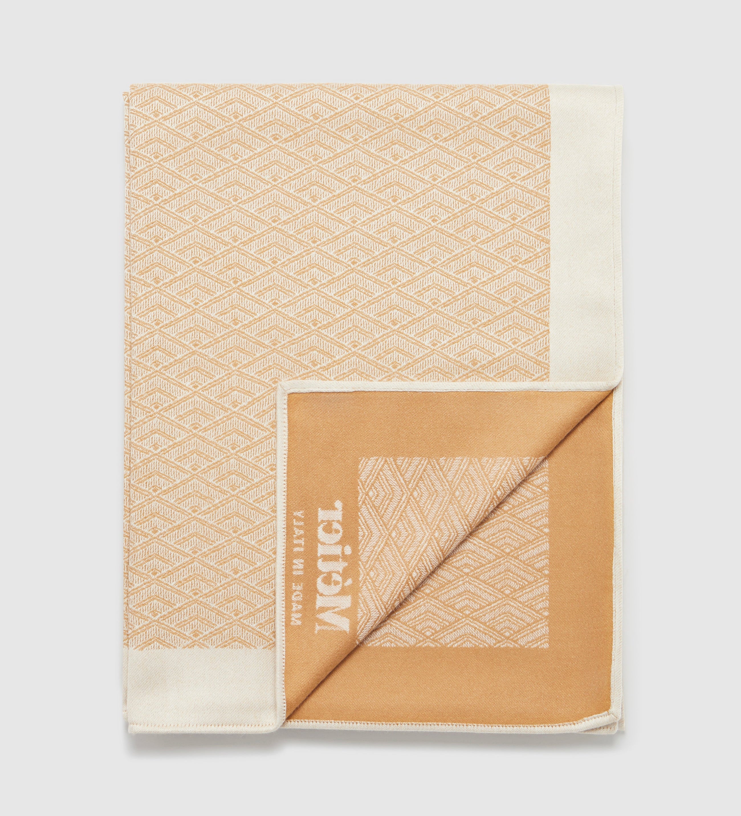Metier - Large Cashmere Throw Camel and White Sand