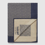 Metier - Large Cashmere Throw Navy and Natural