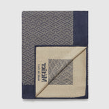 Metier - Small Cashmere Throw Navy and Natural