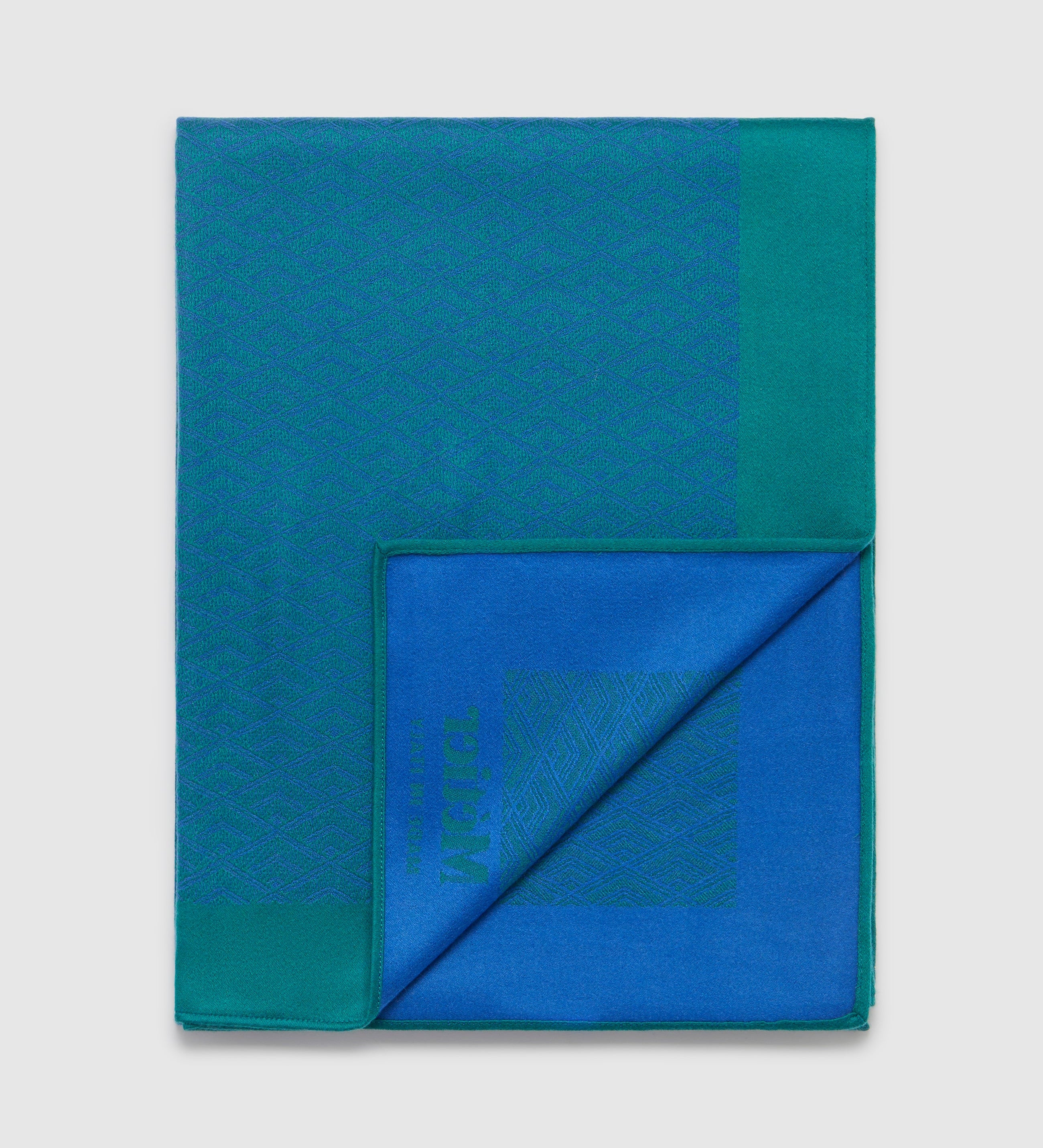 Metier - Large Cashmere Throw Yves Blue and Emerald
