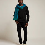Metier - Large Cashmere Throw Yves Blue and Emerald