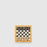 Metier - Travel Chess and Backgammon Set in Buffalo and Smooth Calfskin Leather, Olive and Ebony Wood