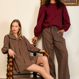 Ciao Lucia - Maria Top Bordeaux Cotton Poplin
