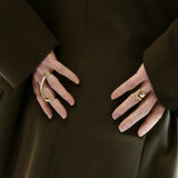 Kinn - Mira Sculptural Cigar Band Ring Diamond Gold