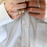 Kinn - Mira Sculptural Cigar Band Ring Diamond Gold