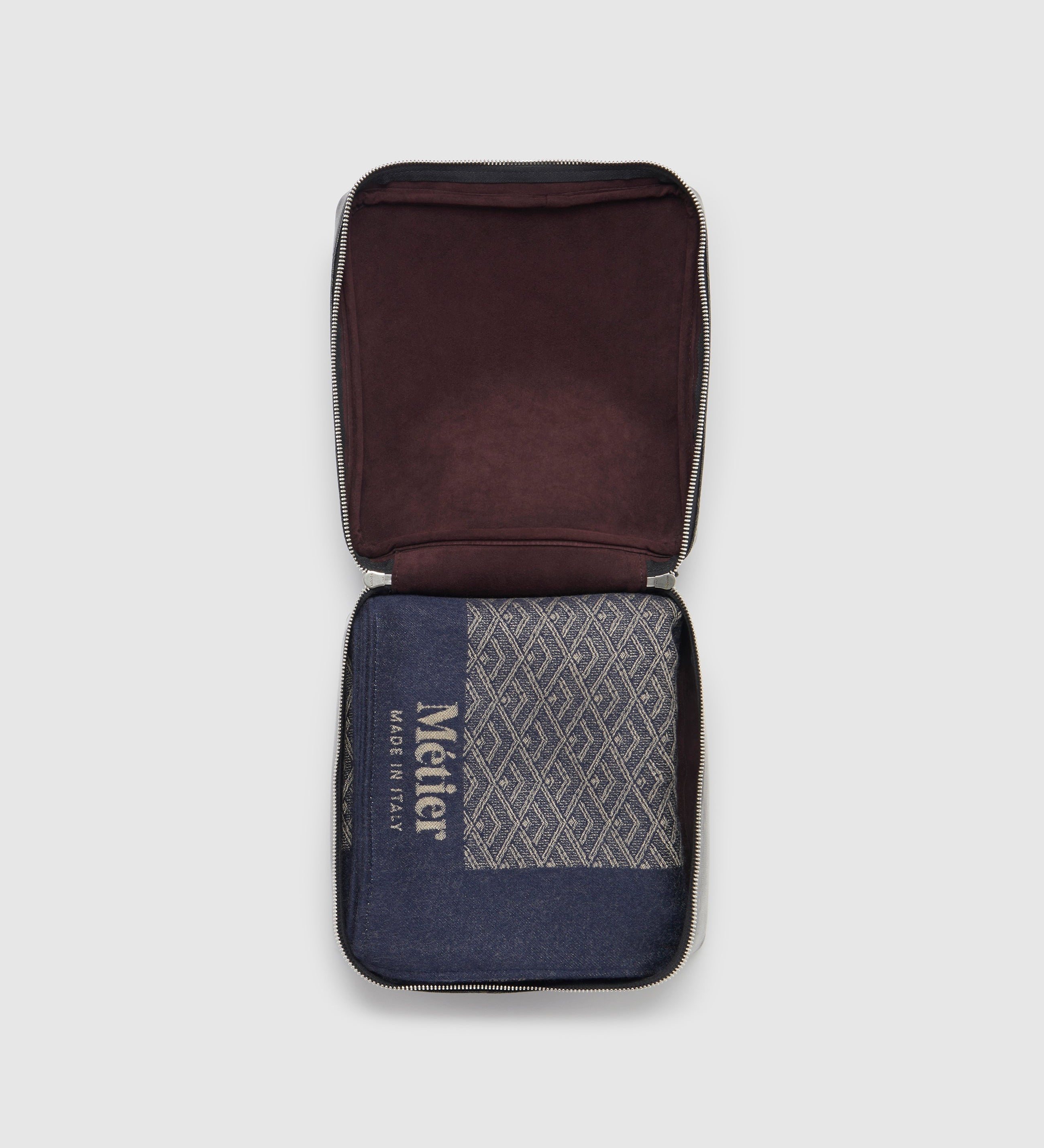 Metier - Large Cashmere Throw Navy and Natural