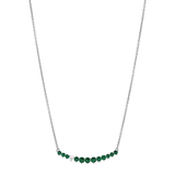 Dorsey - CURVE, LAB EMERALD AND DIAMOND SILVER NECKLACE