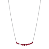Dorsey - CURVE, LAB RED SAPPHIRE AND DIAMOND SILVER NECKLACE