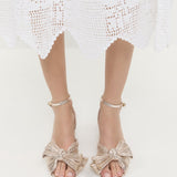 Loeffler Randall - Dahlia Champagne Pleated Bow Heel