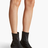 Khaite - Nevada Stretch Low Boot in Black with Natural Python - Embossed Leather