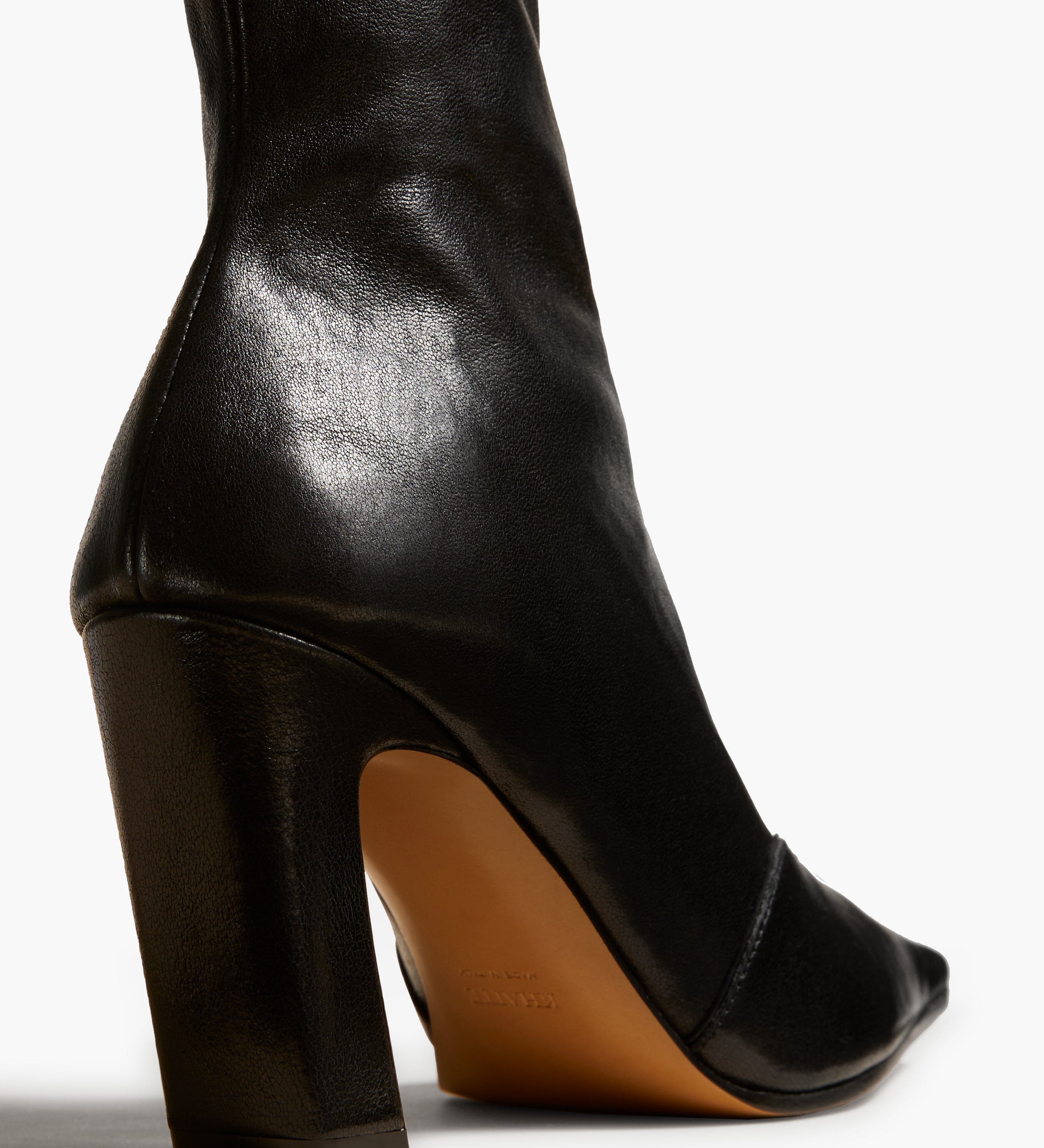 Khaite - Nevada Stretch High Boot in Black Calf Leather