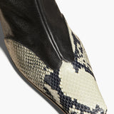 Khaite - Nevada Stretch High Boot in Black with Natural Python - Embossed Leather