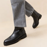Loeffler Randall - Damian Black Leather Lug Sole Boot
