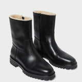 Loeffler Randall - Damian Black Leather Lug Sole Boot