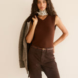 DÔEN - DAMIA CASHMERE VEST -- DARK UMBER