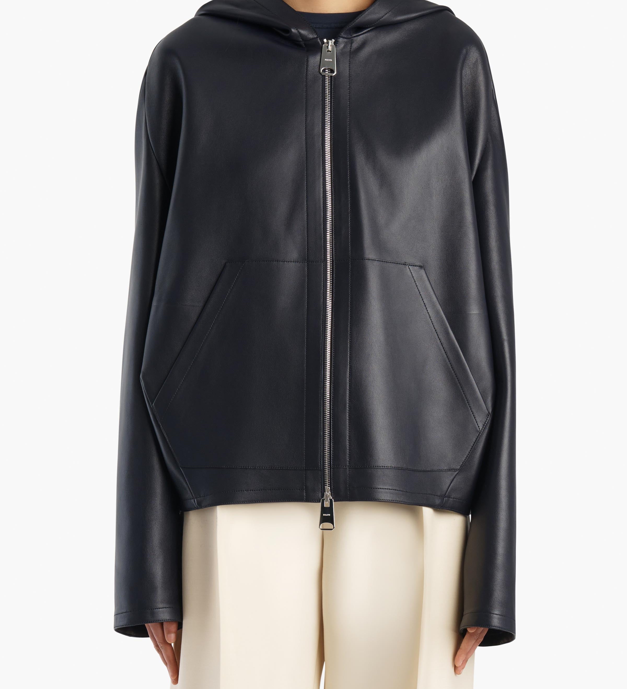 Khaite - Darlo Jacket in Dark Navy Leather