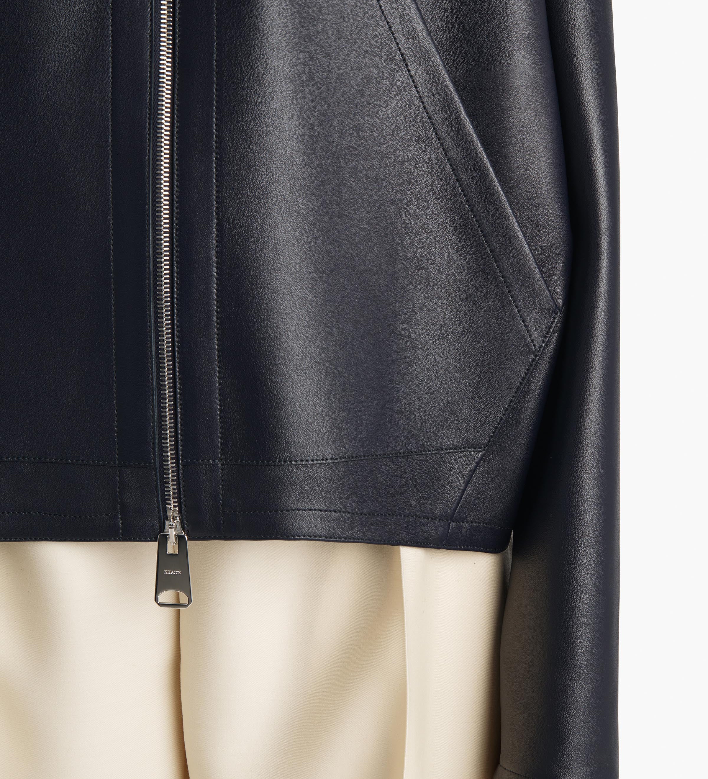 Khaite - Darlo Jacket in Dark Navy Leather