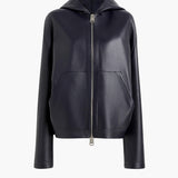 Khaite - Darlo Jacket in Dark Navy Leather