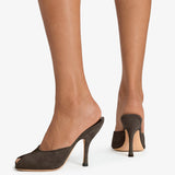 Jude - Date Mule in Cacao Suede Leather