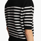 Khaite - Davin Sweater in Black with Glaze Stripe