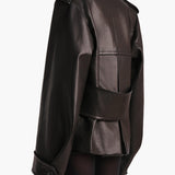 Khaite - Dean Jacket in Black Leather with Shearling