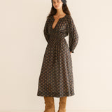 DÔEN - DELFINA DRESS -- DELPHINIUM FLORAL