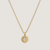 Kinn - Delphine Ribbed Pendant Diamond Necklace