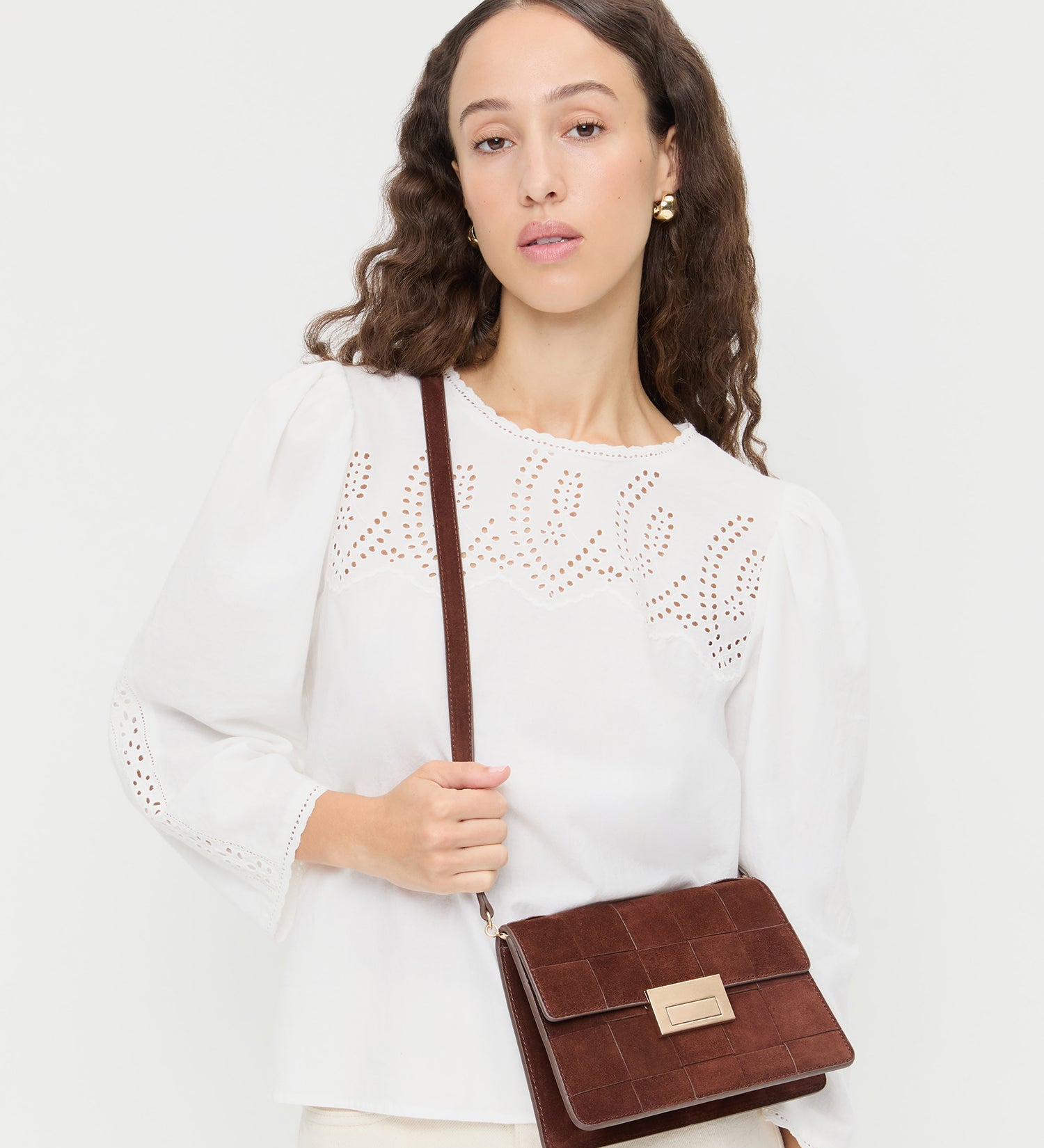 Loeffler Randall - Delphine Espresso Suede Shoulder Bag