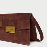 Loeffler Randall - Delphine Espresso Woven Suede Shoulder Bag
