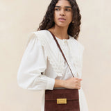 Loeffler Randall - Delphine Espresso Woven Suede Shoulder Bag