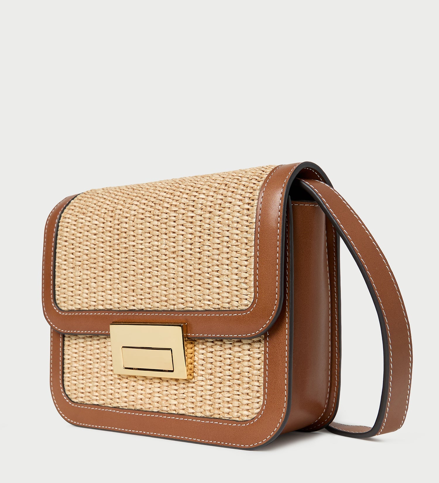 Loeffler Randall - Desi Natural/Cacao Straw Crossbody