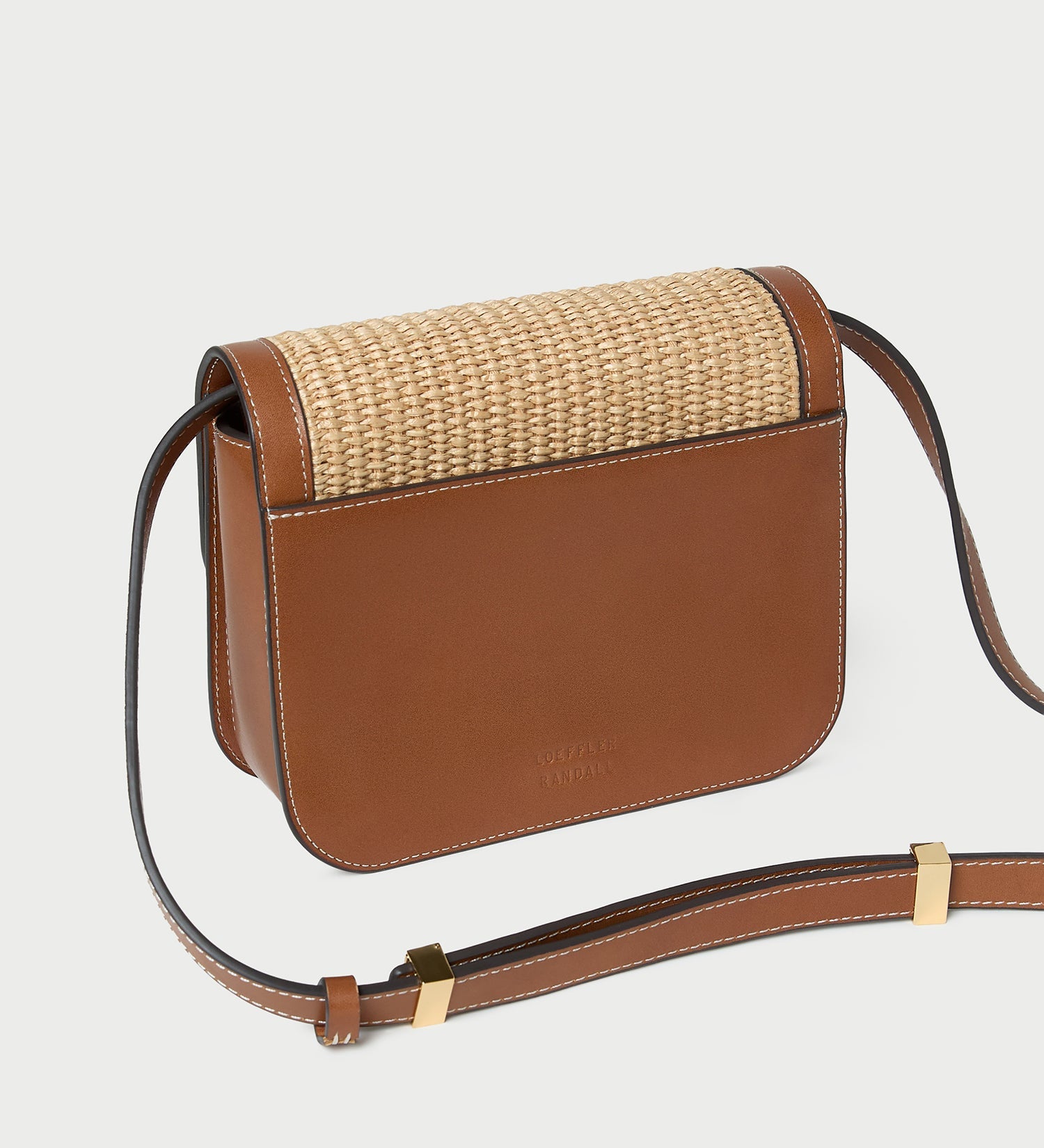 Loeffler Randall - Desi Natural/Cacao Straw Crossbody