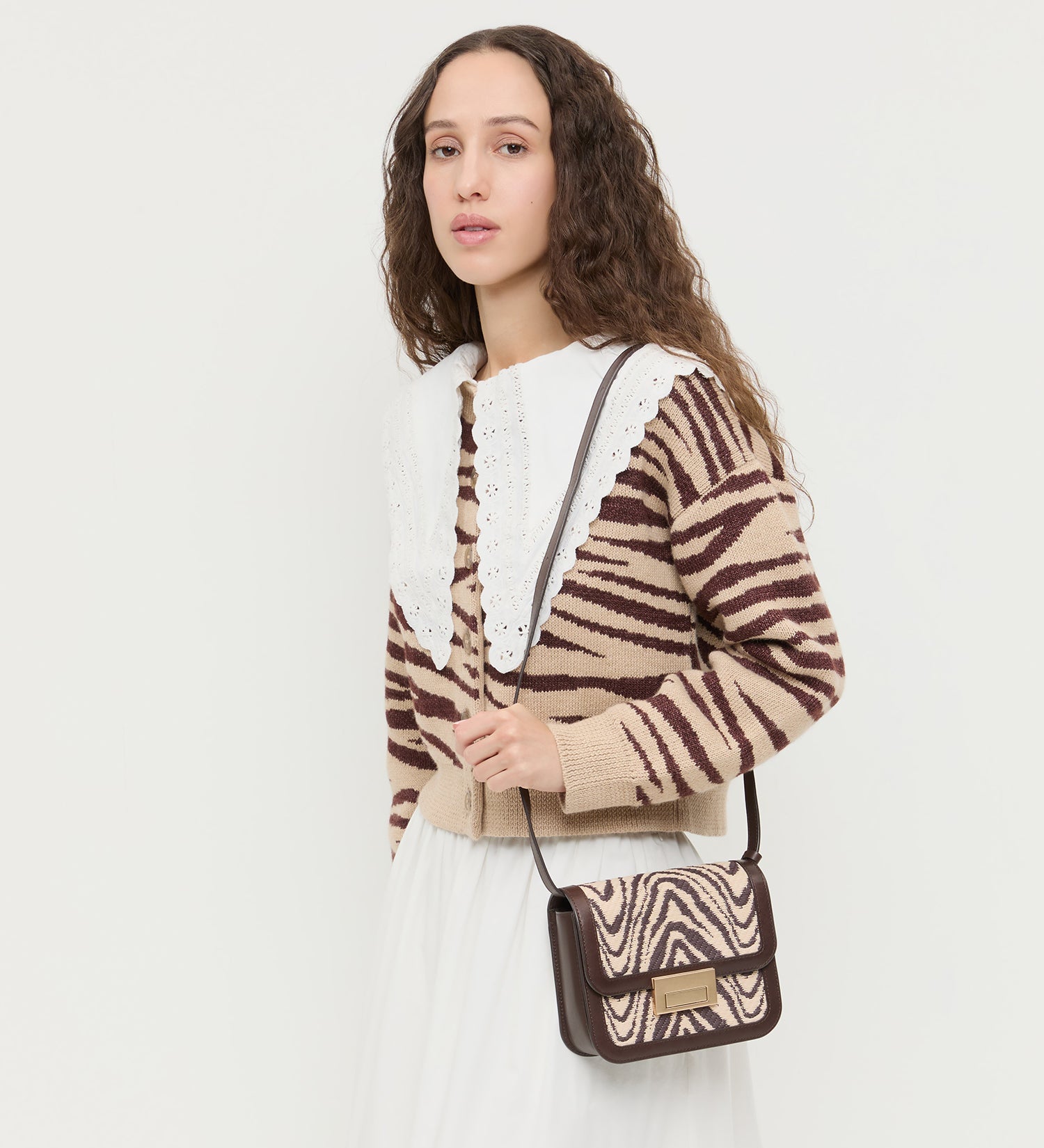 Loeffler Randall - Desi Zebra Straw Crossbody
