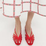 Loeffler Randall - Devon Red Moiré Slingback Sandal