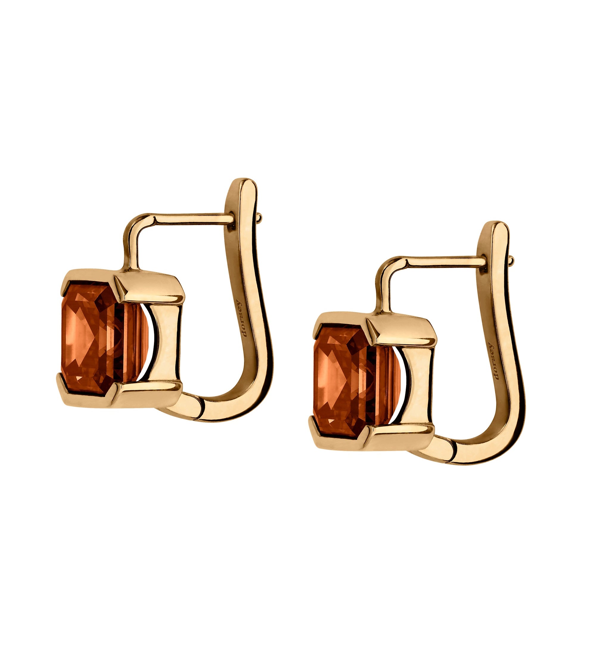 Dorsey - 14K INÈS ASSCHER - CUT EARRINGS IN LAB COGNAC DIAMOND, 14K YELLOW GOLD