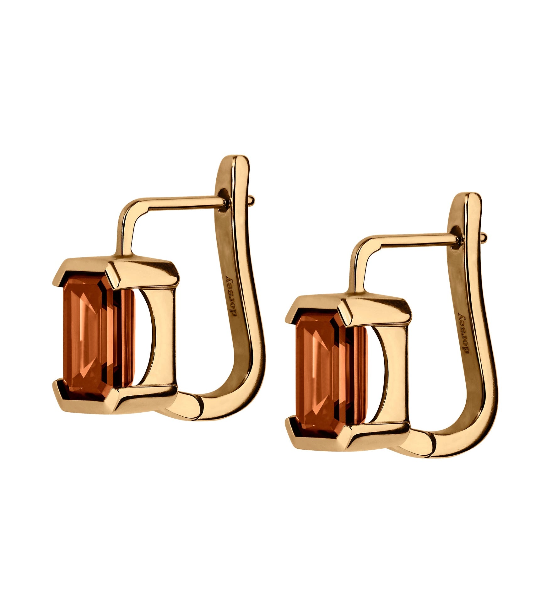 Dorsey - 14K INÈS EMERALD - CUT EARRINGS IN LAB COGNAC DIAMOND, 14K YELLOW GOLD