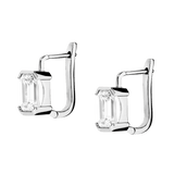 Dorsey - 14K INÈS EMERALD - CUT EARRINGS IN LAB DIAMOND, 14K WHITE GOLD