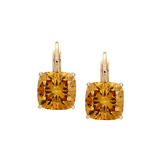Dorsey - 14K ALIENOR CUSHION - CUT EARRINGS IN AMBER LAB DIAMOND, 14K YELLOW GOLD
