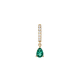 Dorsey - PAVÉ PEAR-DROP HUGGIE EARRINGS IN LAB EMERALD