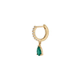 Dorsey - PAVÉ PEAR-DROP HUGGIE EARRINGS IN LAB EMERALD