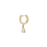 Dorsey - 14K PAVÉ PEAR-DROP HUGGIE EARRINGS IN LAB WHITE DIAMOND