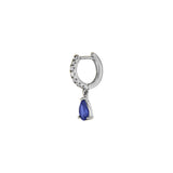 Dorsey - PAVÉ PEAR-DROP HUGGIE EARRINGS IN LAB BLUE SAPPHIRE