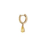 Dorsey - 14K PAVÉ PEAR-DROP HUGGIE EARRINGS IN LAB YELLOW DIAMOND