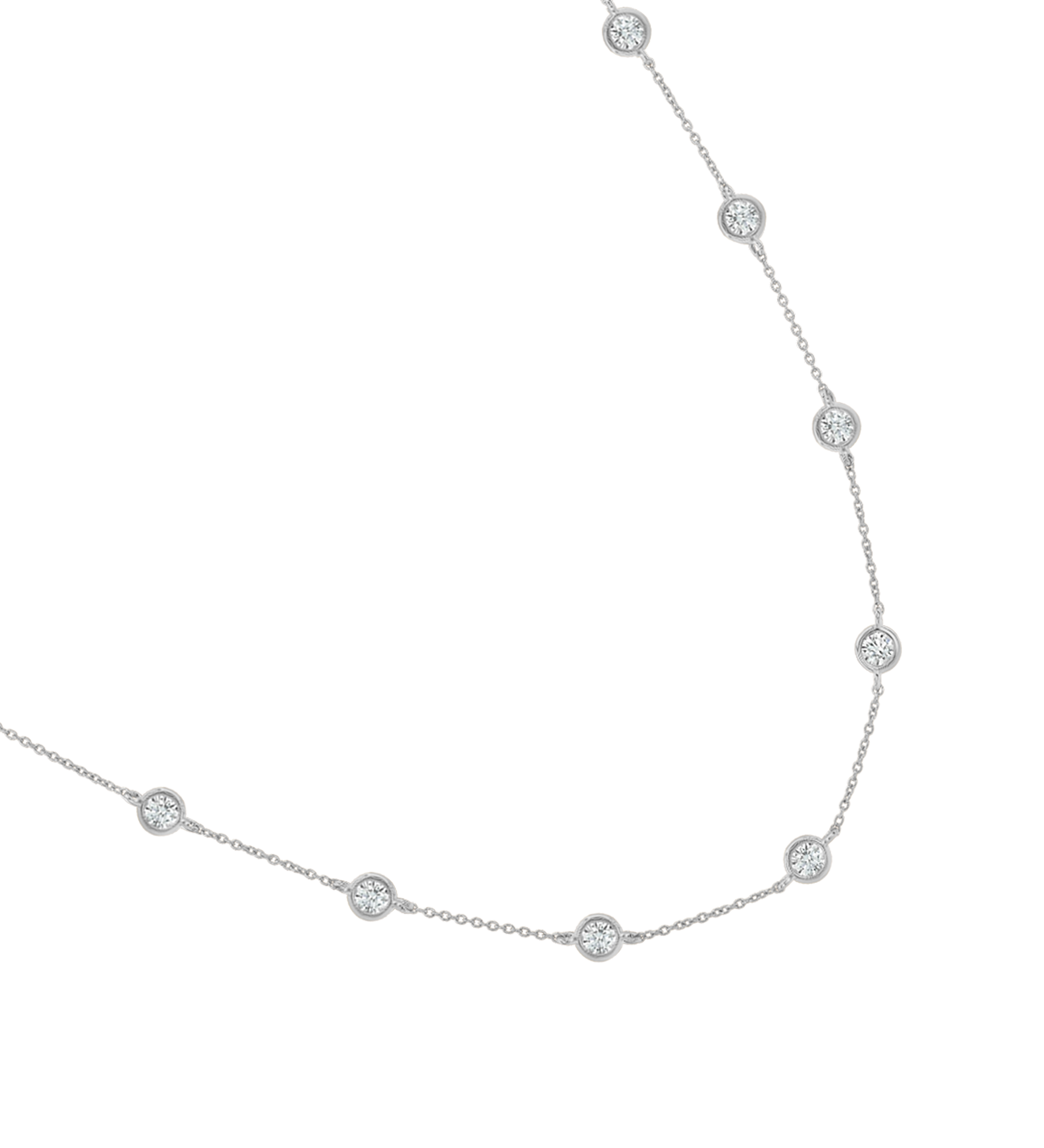 Dorsey - 14K CLEMENCE NECKLACE IN 1.50CTS LAB DIAMOND, 14K WHITE GOLD