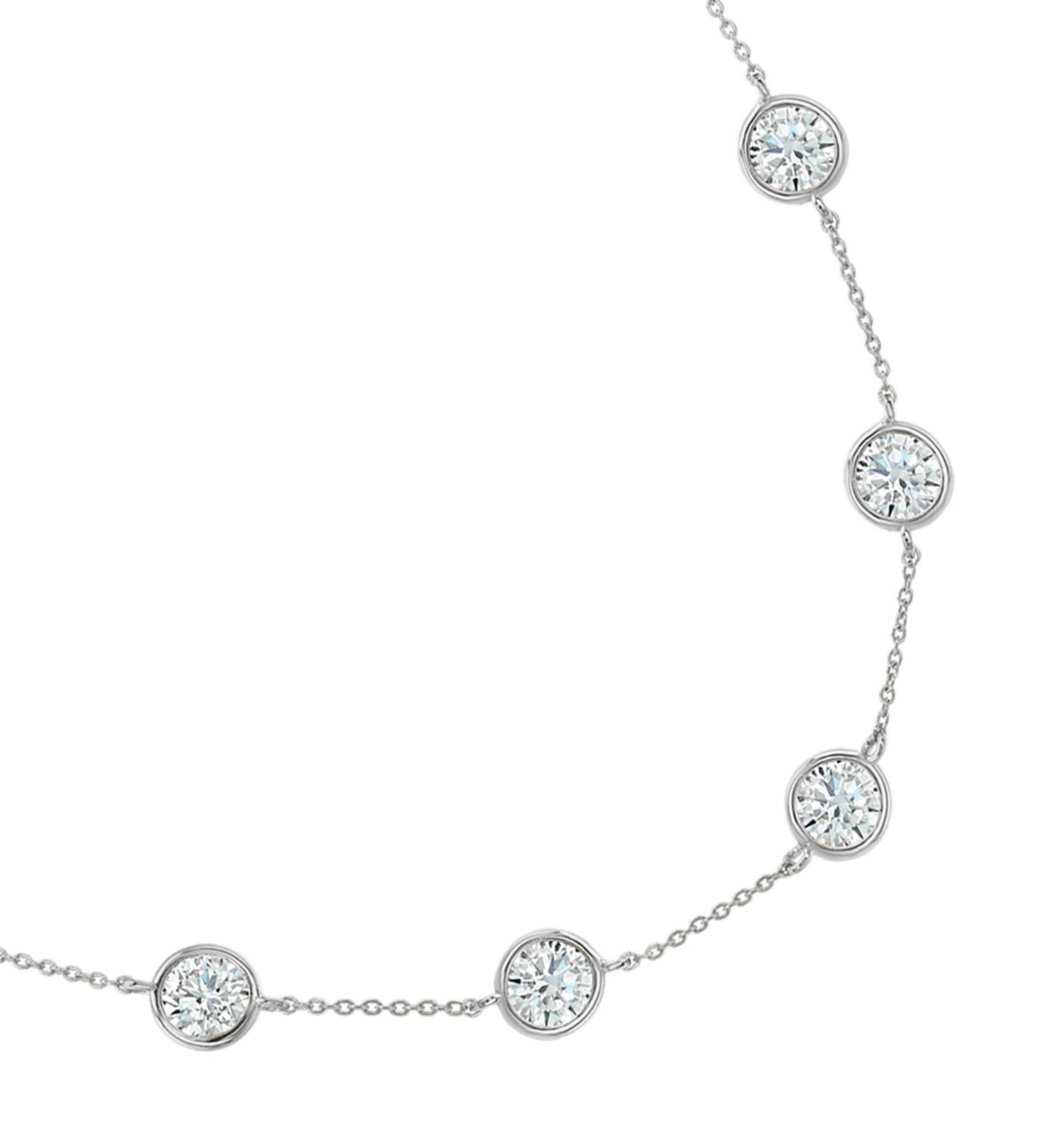 Dorsey - 14K CLEMENCE NECKLACE IN 7.50CTS LAB DIAMOND, 14K WHITE GOLD