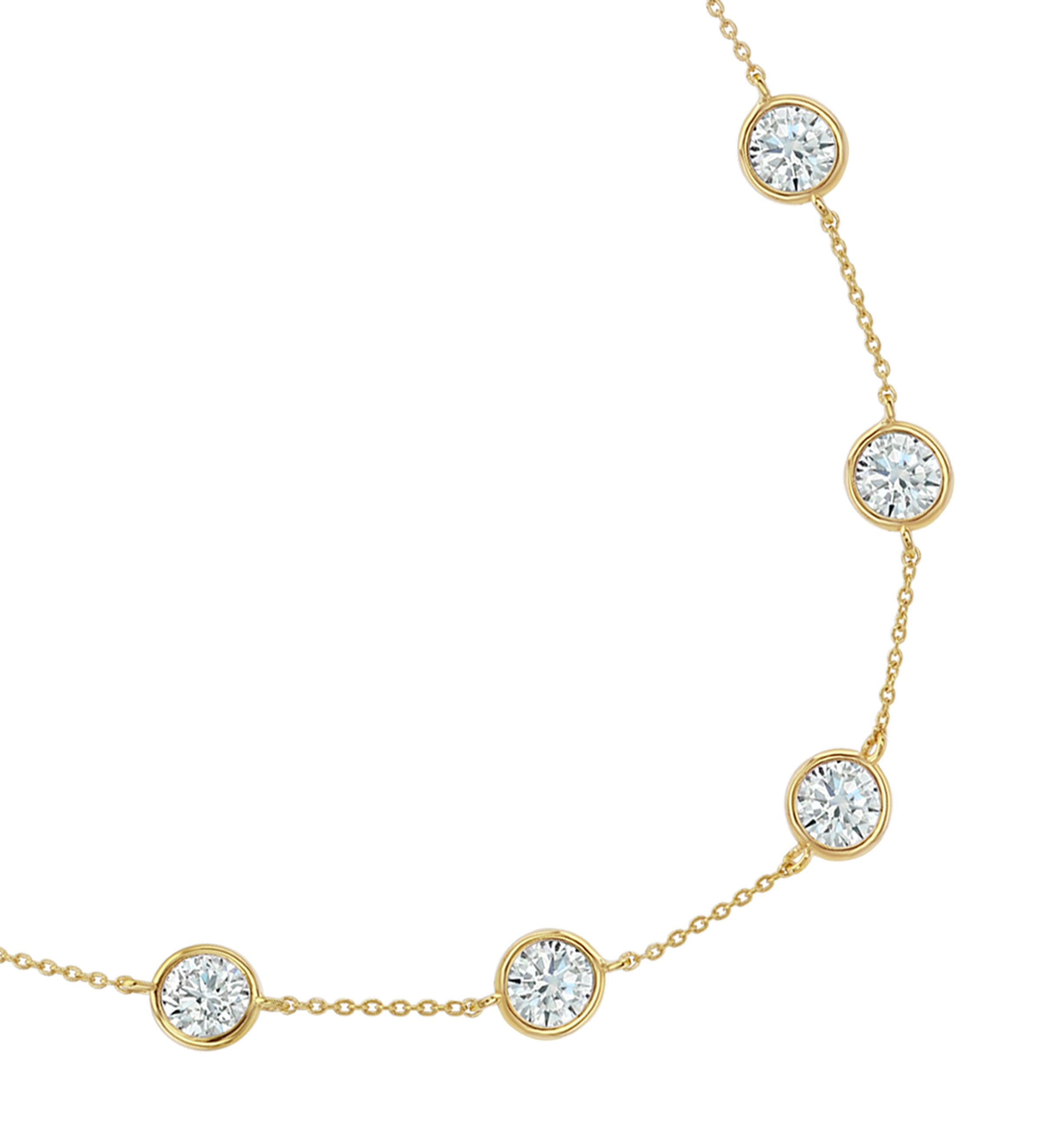 Dorsey - 14K CLEMENCE NECKLACE IN 7.50CTS LAB DIAMOND, 14K YELLOW GOLD