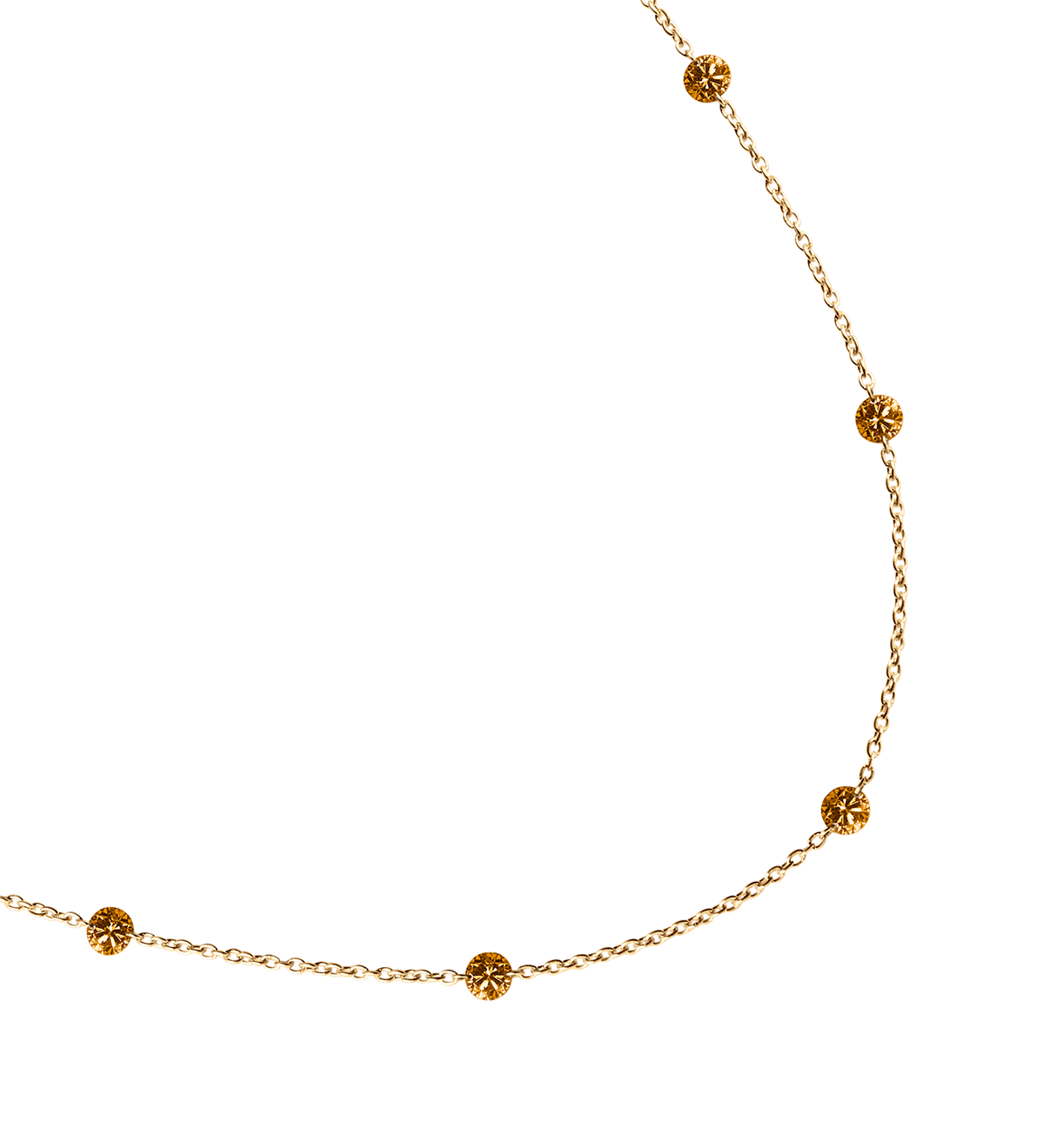 Dorsey - 14K ROUND - CUT FLOATING NECKLACE IN AMBER LAB DIAMOND, 14K YELLOW GOLD