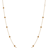 Dorsey - 14K ROUND - CUT FLOATING NECKLACE IN AMBER LAB DIAMOND, 14K YELLOW GOLD