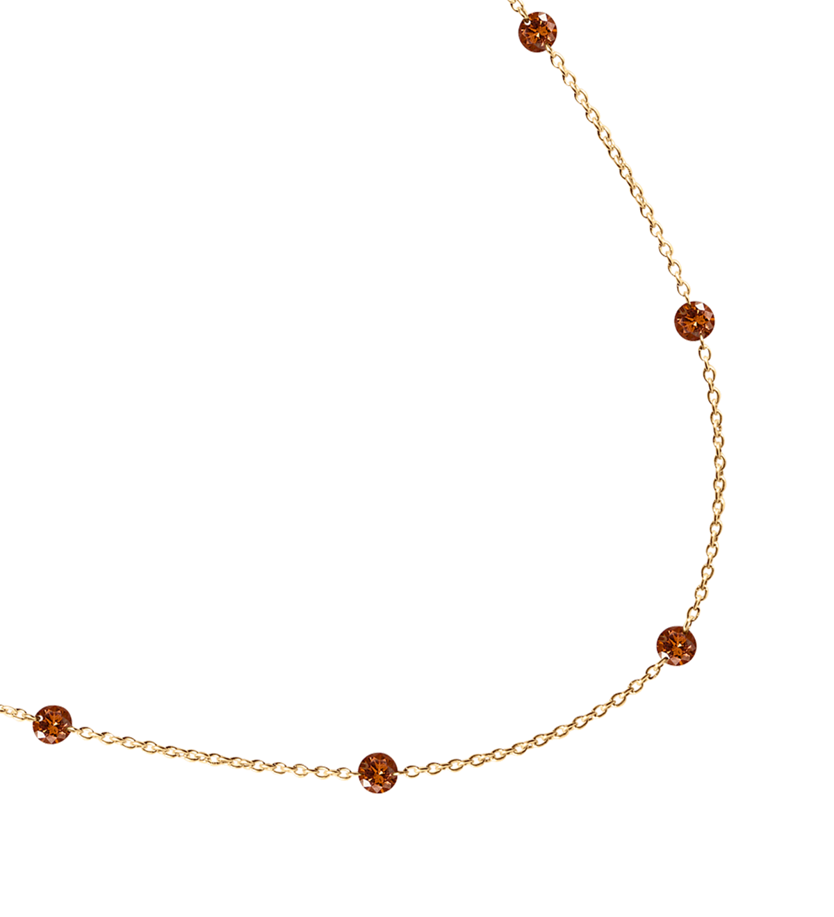 Dorsey - 14K ROUND - CUT FLOATING NECKLACE IN COGNAC LAB DIAMOND, 14K YELLOW GOLD
