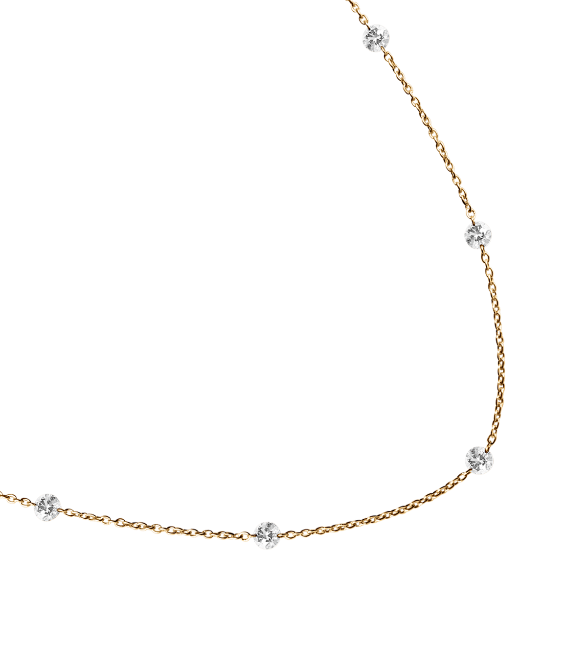 Dorsey - 14K ROUND - CUT FLOATING NECKLACE IN LAB DIAMOND, 14K YELLOW GOLD